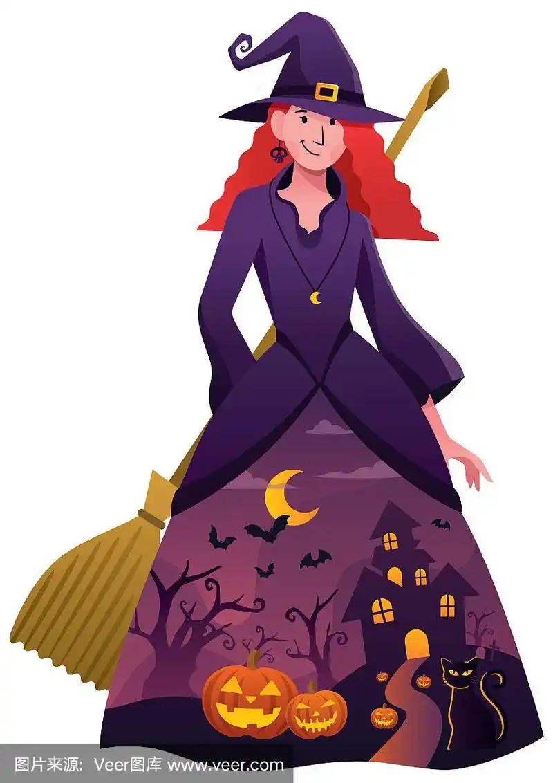 白色的万圣节女巫