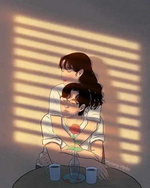 艺术家用温柔的插画描绘了爱情最美的样子是相爱到老