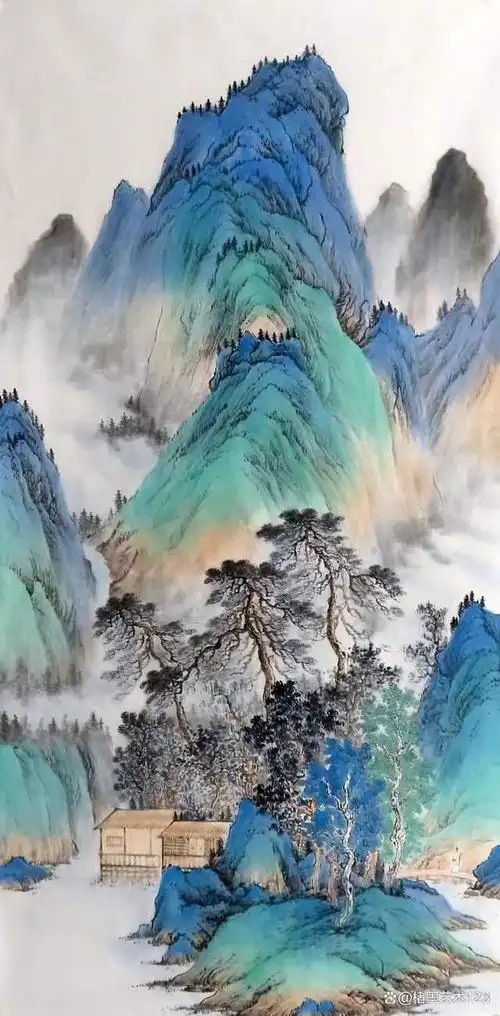 韦柳溪大千风格山水画:意境深远 水墨丹青