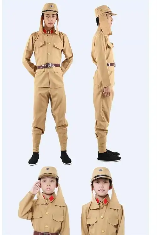 新款鬼子服日本衣服成人儿童日本士兵演出服军装快手抗日搞笑表演
