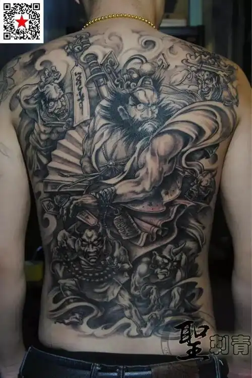 钟馗满背_纹身图案手稿图片_鞍山纹身圣刺青林子的纹身作品集