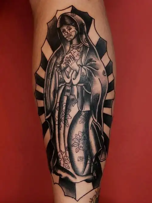 瓜达卢佩圣母_纹身图案手稿图片_李勇志的纹身作品集