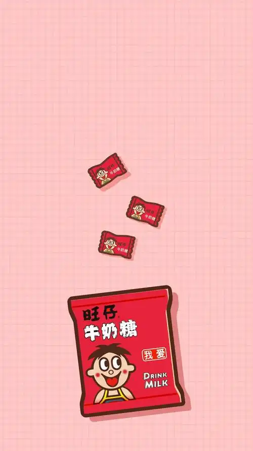 壁纸旺旺的小零食插画壁纸可爱