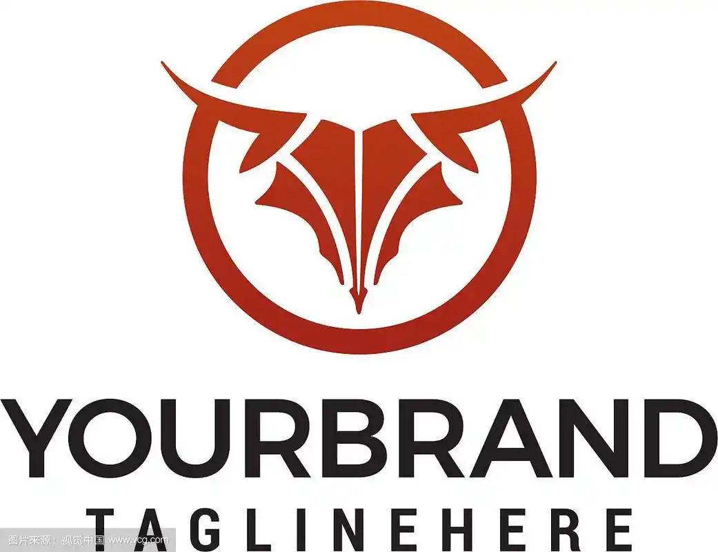 抽象牛头标志设计概念模板