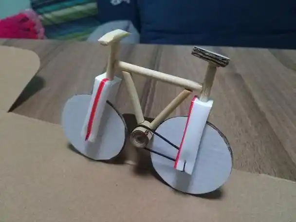 手工制作小自行车(筷子吸管自制的手工自行车)21
