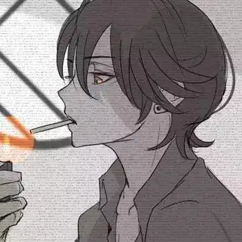 手绘男头真心觉得男生抽烟的动作很性感很帅气