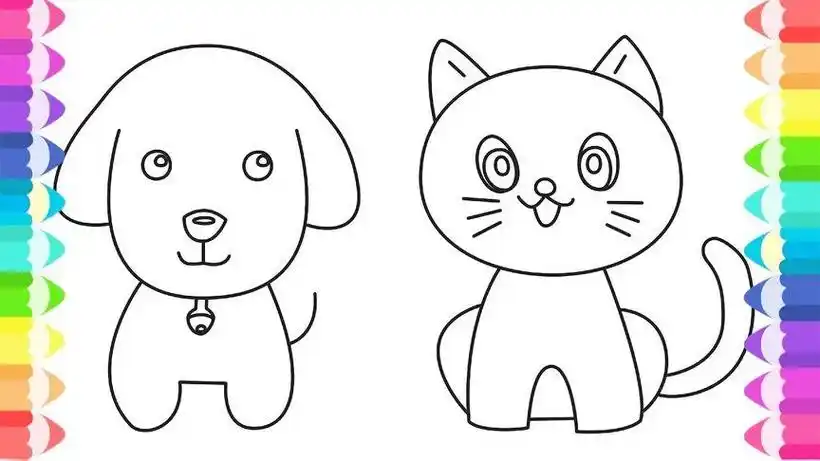 简笔画小猫小狗等动物