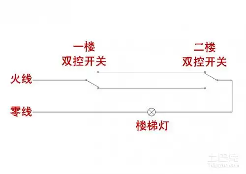 谁有楼上楼下双控开关电路图?