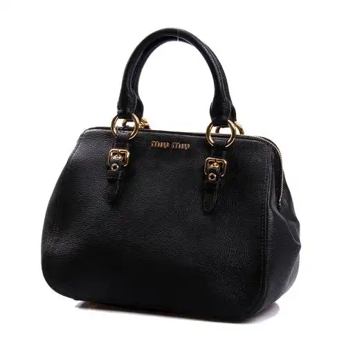 miumiu(缪缪)黑色皮质两用包