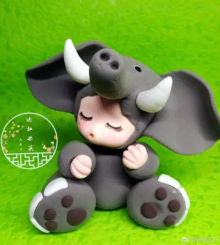 粘土手工动物卡片