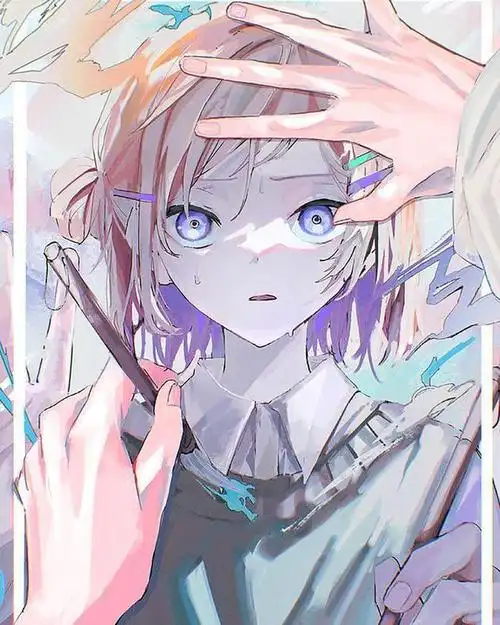 充满压抑感的二次元人物插画人物带了阴郁病娇的魅惑特质