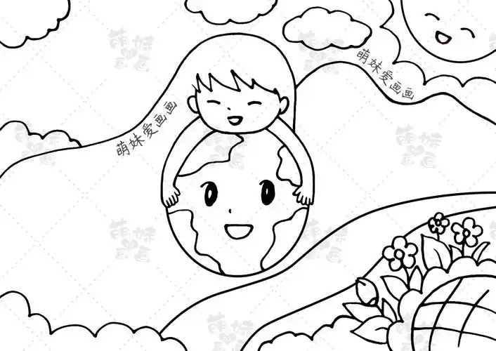 世界地球日海报简笔画(含文字内容的2023世界地球日手抄报及主题画