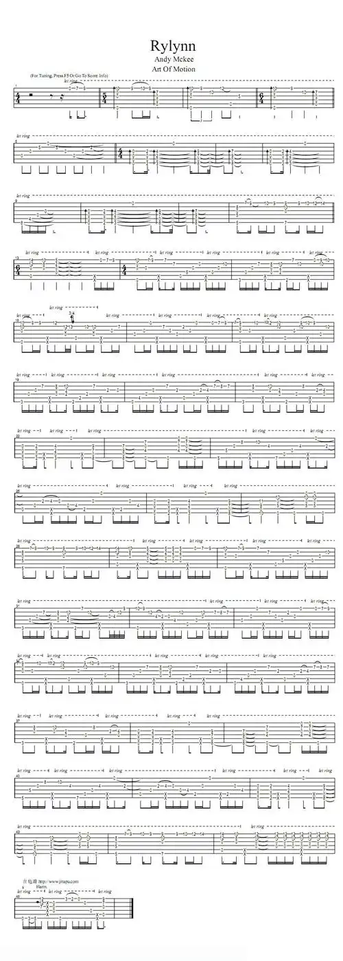 rylynn_吉他谱_搜谱网