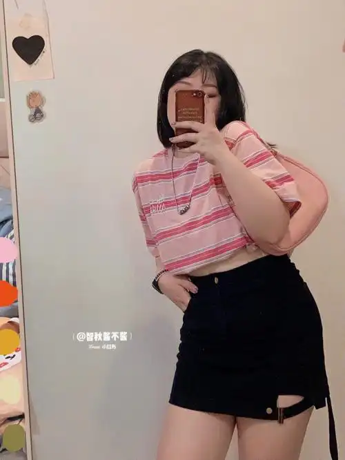 ootd150斤真胖女孩女团甜妹出街穿搭