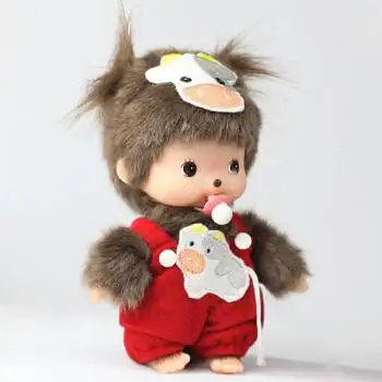 蒙奇奇公仔 蒙奇奇公仔毛绒情侣一对15cm可爱萌琪琪娃娃玩偶生日礼物