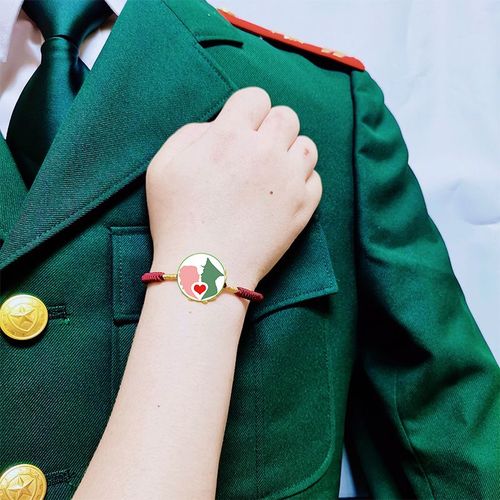 领花手链军之恋兵哥哥送军嫂情侣礼物手工自编织五角星橄榄枝手环