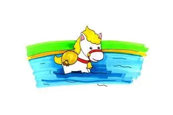 小马过河简笔画