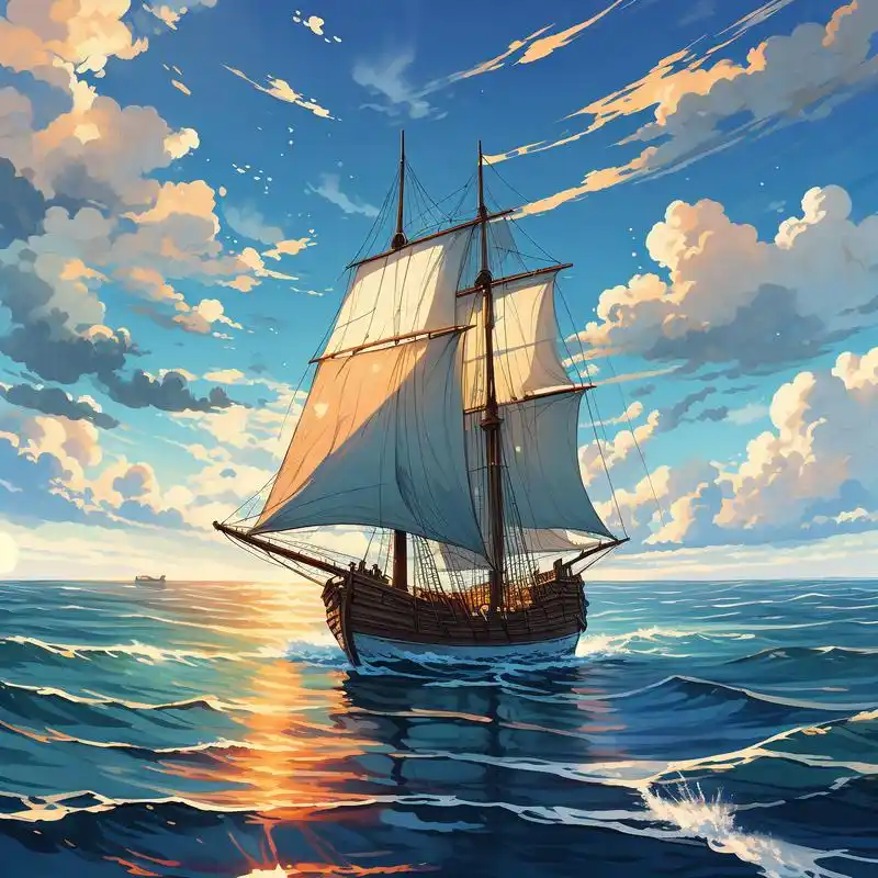 帆船扬帆77大海一帆风顺98 在浩瀚的大海上,一艘帆船正扬帆远航.