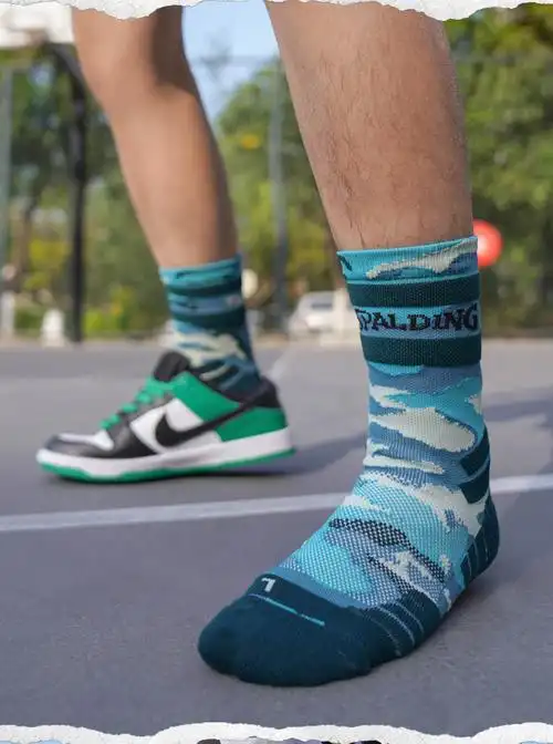 耐克迷彩篮球袜毛巾底袜子高中筒运动训练精英男实战高帮加厚长袜