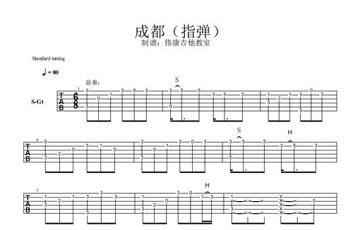 伟康吉他教室成都指弹吉他谱