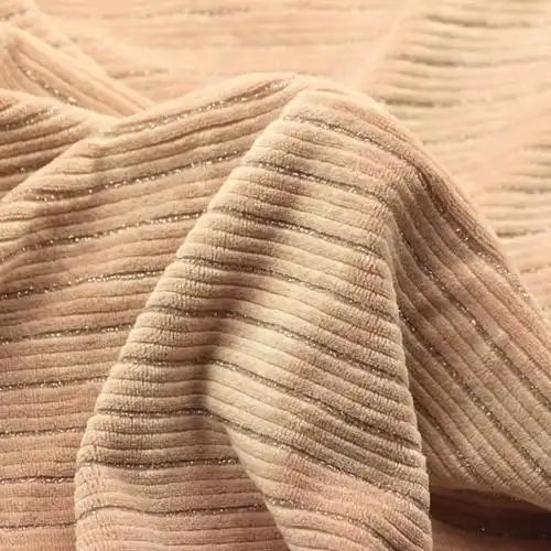 银丝抽条天鹅绒面料涤氨纶灯芯绒银葱银丝横抽条仿棉绒天鹅绒布料