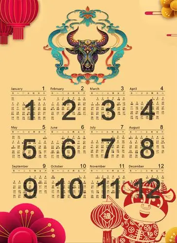 罗山职中美课锐捷电子商务专业2021辛丑牛年diy年历竞赛