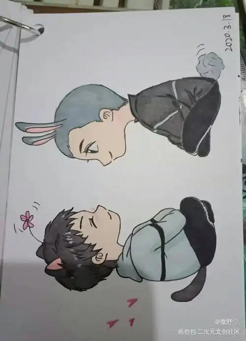 猫丞兔飞_撒野绘画作品