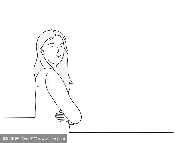 女人站在侧面轮廓的姿势.