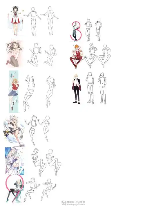 作业:动漫人体绘画学习之日式漫画人体比例画法与训练 - 刺心