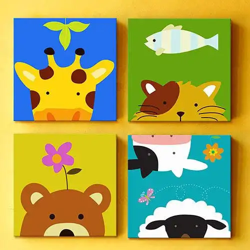 卡通儿童房无框画客厅卧室装饰画现代家居挂画墙画壁画创意家居