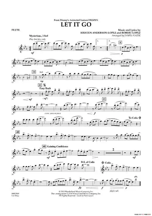 letitgo冰雪奇缘主题曲交响管乐分谱