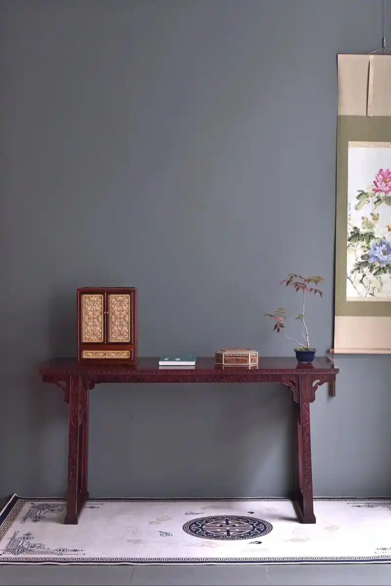 印度小叶紫檀～案桌.全二膘老料制作,无拼无补,欣赏#红木家具 - 抖音