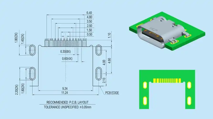 mup-u22401 16pin mid-mount single smt usb type c socket