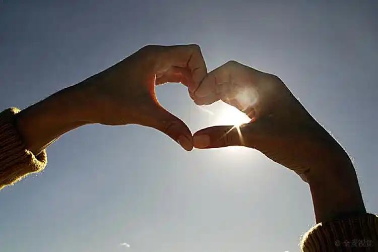 情侣,特写,心形,逆光,太阳_高清图片_全景视觉