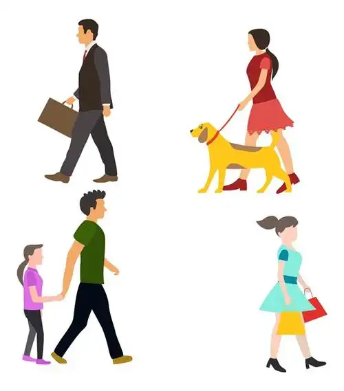 人物走路矢量图