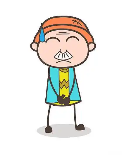 卡通,老人,脸,感冒,出汗,插画_高清图片_全景视觉