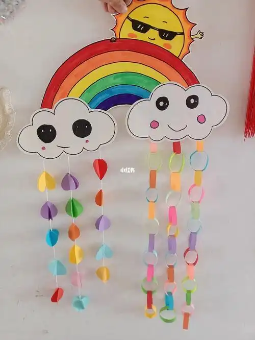 彩虹云朵挂饰手工制作快快安排起来吧