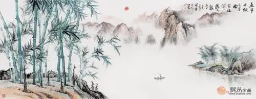 李国胜新品六尺横幅山水竹子风景画《直竿千秋》【作品来源:易从网】"
