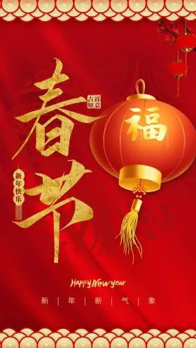 春节灯笼红色中国风海报图片素材-春节灯笼红色中国风海报模板在线