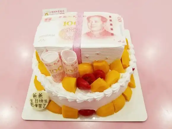 双层人民币造型蛋糕