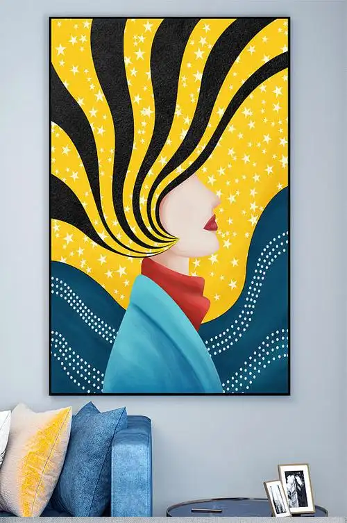 装饰画抽象人物壁画装饰画金箔装饰画抽象壁画玄关画客厅沙发背景墙画