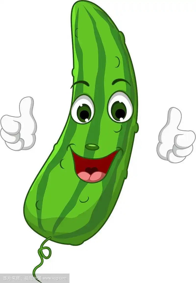 卡通可爱的黄瓜竖起大拇指