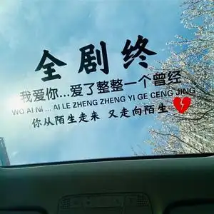 全剧终我爱你爱了整整一个曾经汽车天窗贴纸后窗玻璃创意个性文字