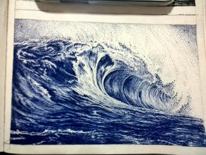 海浪|纯艺术|绘画|老树林 - 原创作品 - 站酷 (zcool)