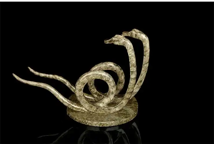 宇达青铜全铜蛇摆件《团团圆圆》十二生肖 创意装饰 家居工艺摆件