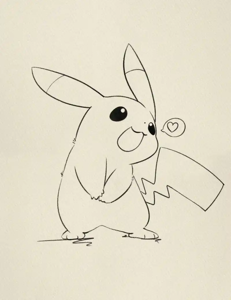 皮卡丘简笔画‖(83) #画画的日常# #皮卡丘# #简笔画教程# #寻找