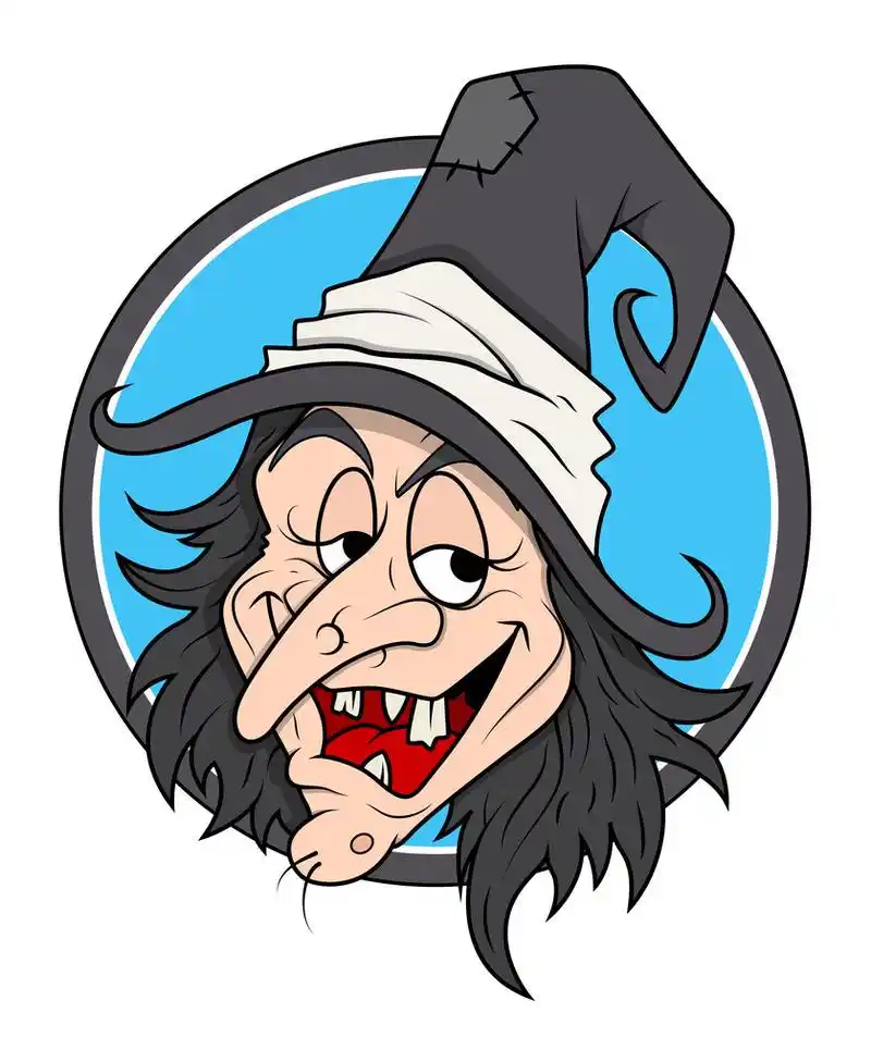 狡猾的老巫婆-万圣节矢量图