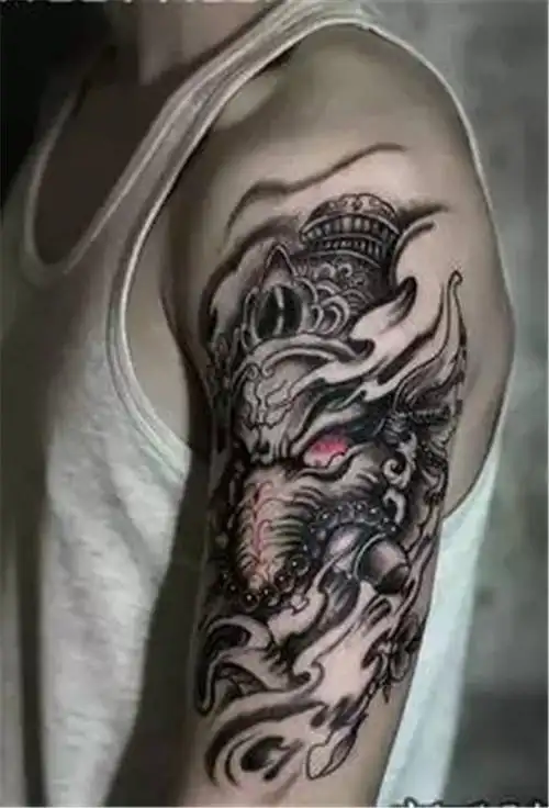 象神纹身图案洞悉尘世手臂个性象神纹身一款手臂象神纹身图案象神纹身