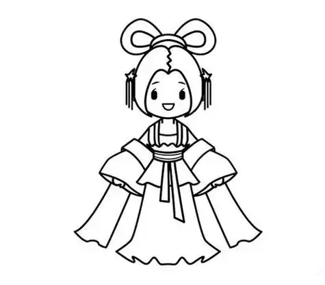 古代女子怎么画古代女子简笔画简单彩色古代人物简笔画古代人物的简笔
