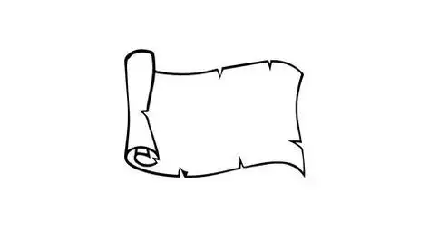 卷轴简笔画竖着的撑开的